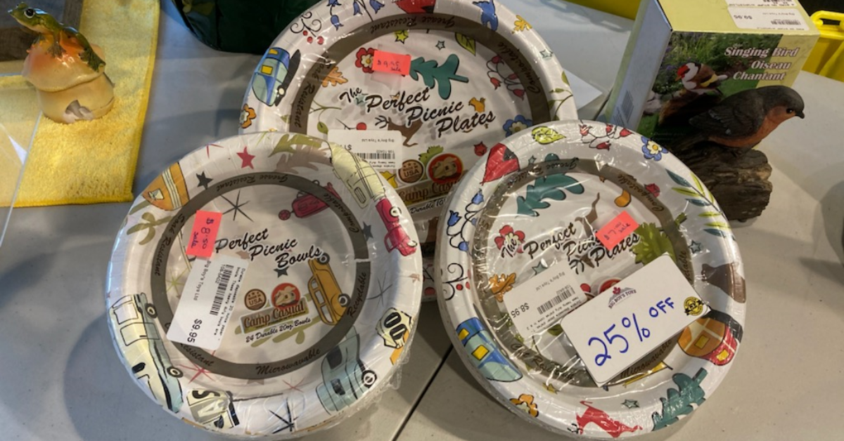 Paper plates and bowls make great gift ideas for RV family.