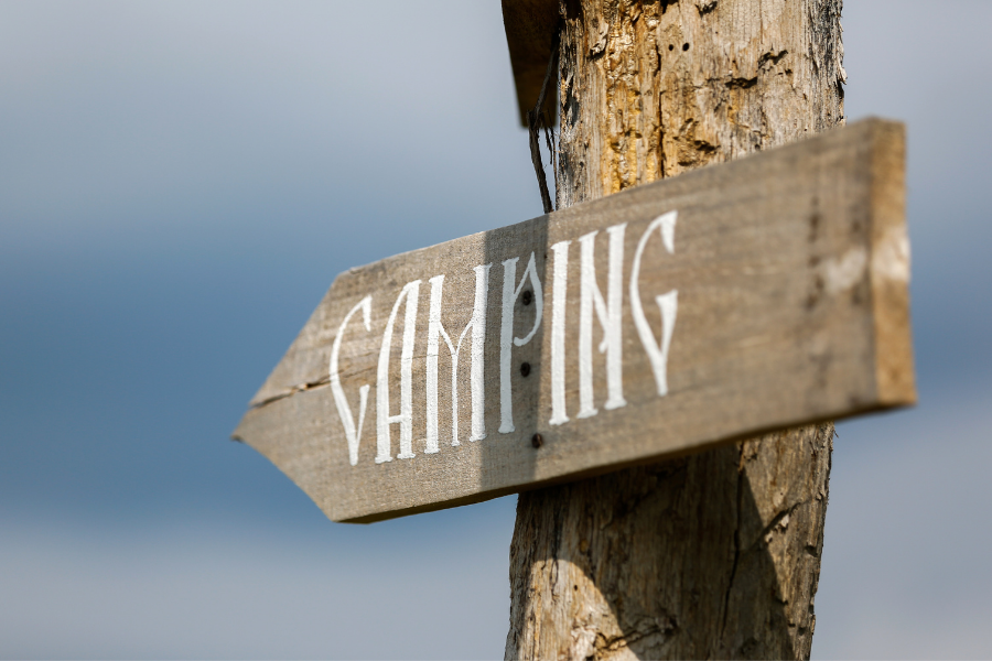 Camping sign.